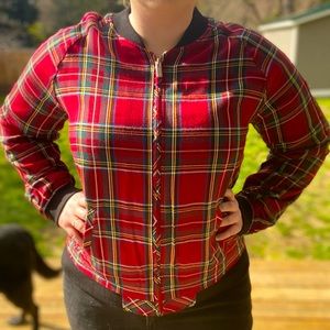 NWT Plaid Zip Up Jacket